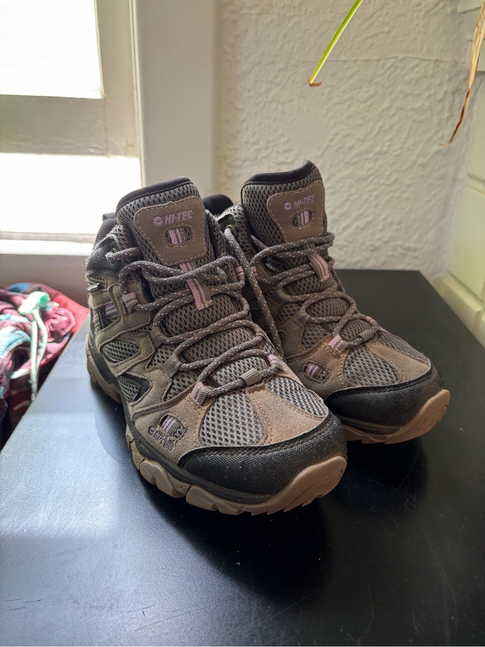 Hi-Tec Kids Brown with Purple Accent Trail Sneakers